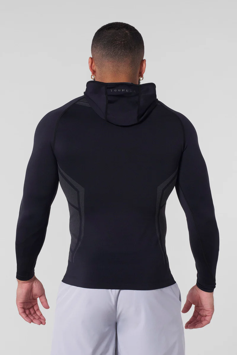 Warrior Compression Hoodies-Black
