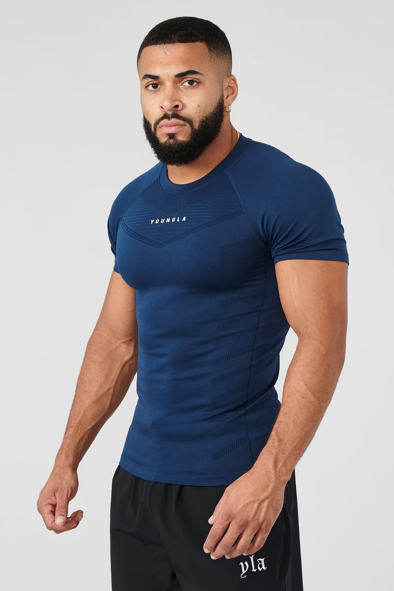 SuperVillain Compression Tees-Navy