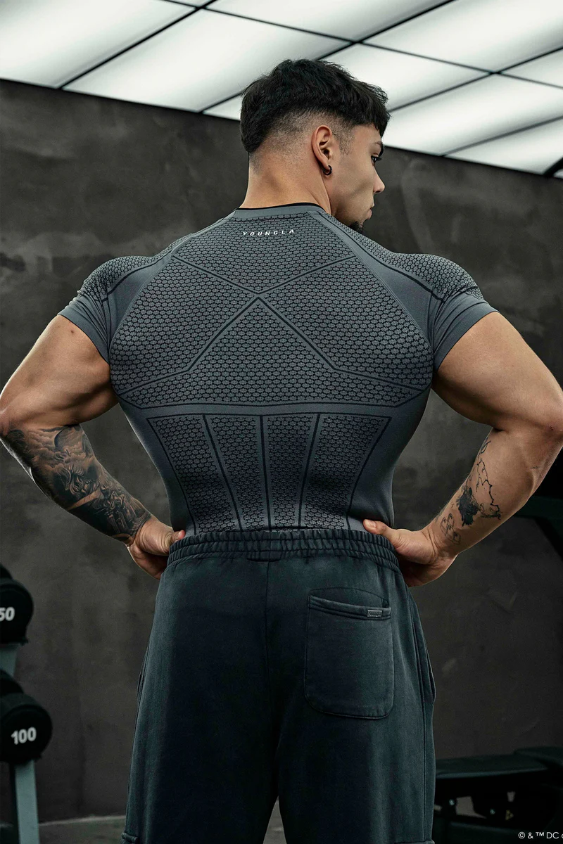 Batman Compression Tees-Dark Grey