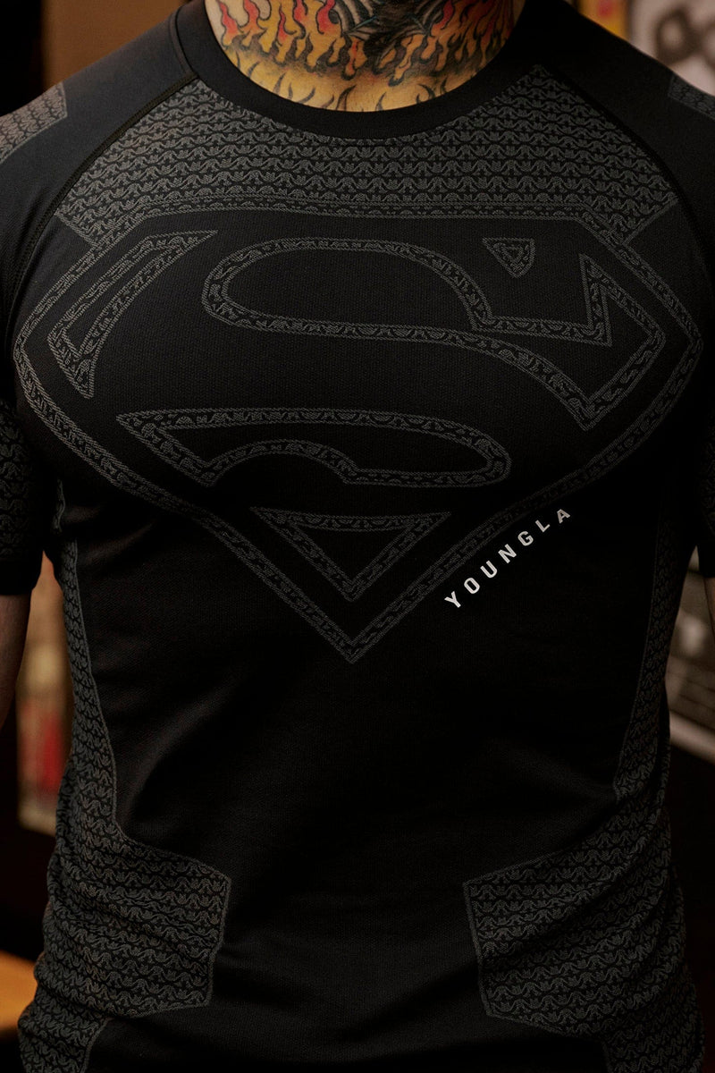 Superman Compression Tees-Black