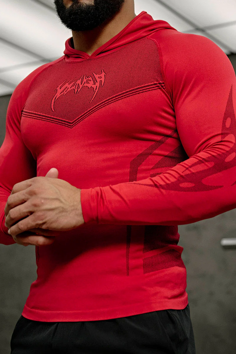 Warrior Compression Hoodies-Red