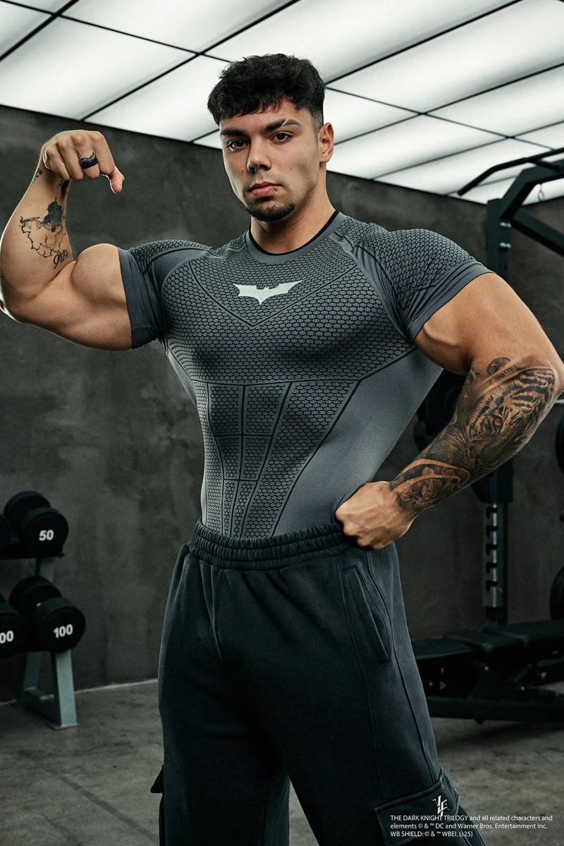 Batman Compression Tees-Dark Grey