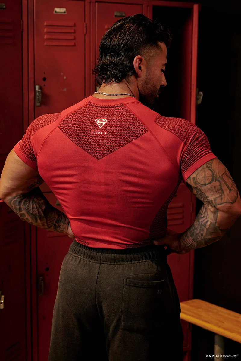Superman Compression Tees-Red