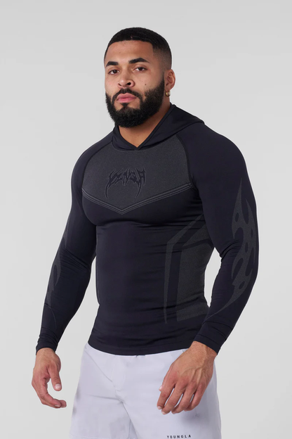 Warrior Compression Hoodies-Black