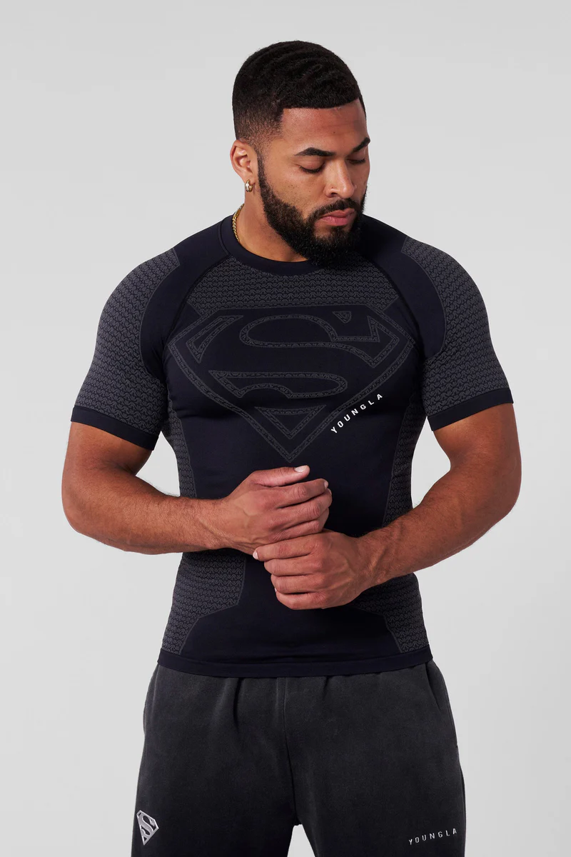 Superman Compression Tees-Black
